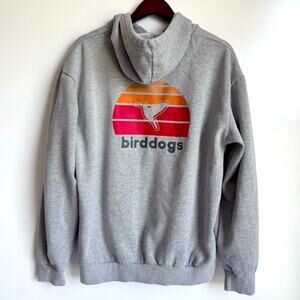 BIRDDOGS Men’s Large Grey Logo Graphic Hoodie Sweatshirt Pullover SWEATSHIRT